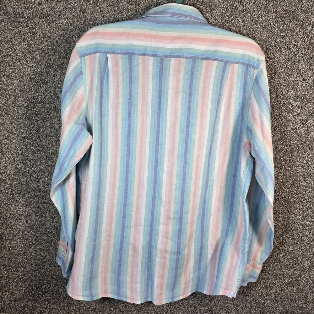 Tommy Bahama Multicolor Striped Shirt Men Xl Long Sleeve Button Down Linen Blend - Picture 3 of 9